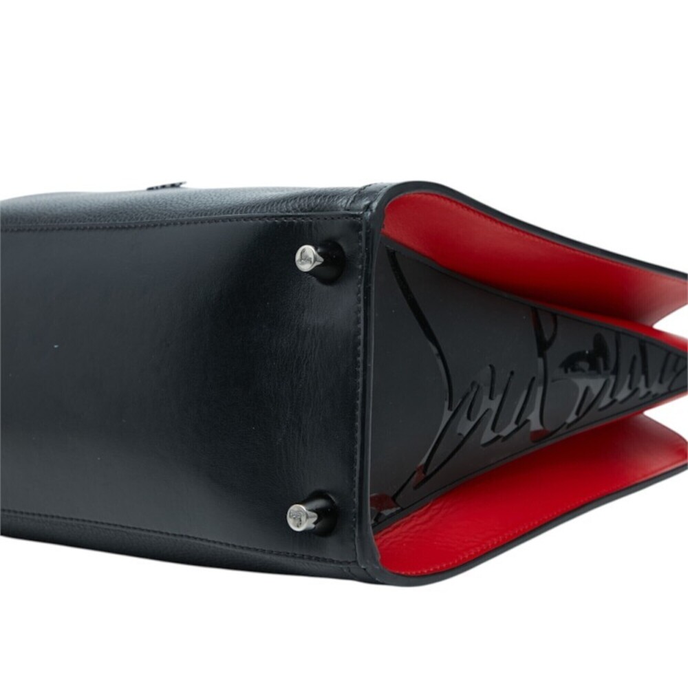 Christian Louboutin Paloma Medium Handbag Tote Bag Black Red Leather Women's - Picture 4 of 9